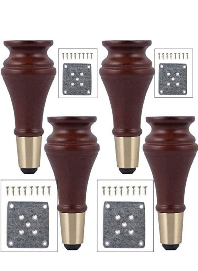 ZOHRA Hardware Pack of Wooden Capped Finished Matki Furniture Leg Cabinet Legs, Coffee Table Leg Support Legs, Bedside Cabinet Legs, TV Cabinet, Sofa Legs (Pack of 4, 6 Inches) - Image 1